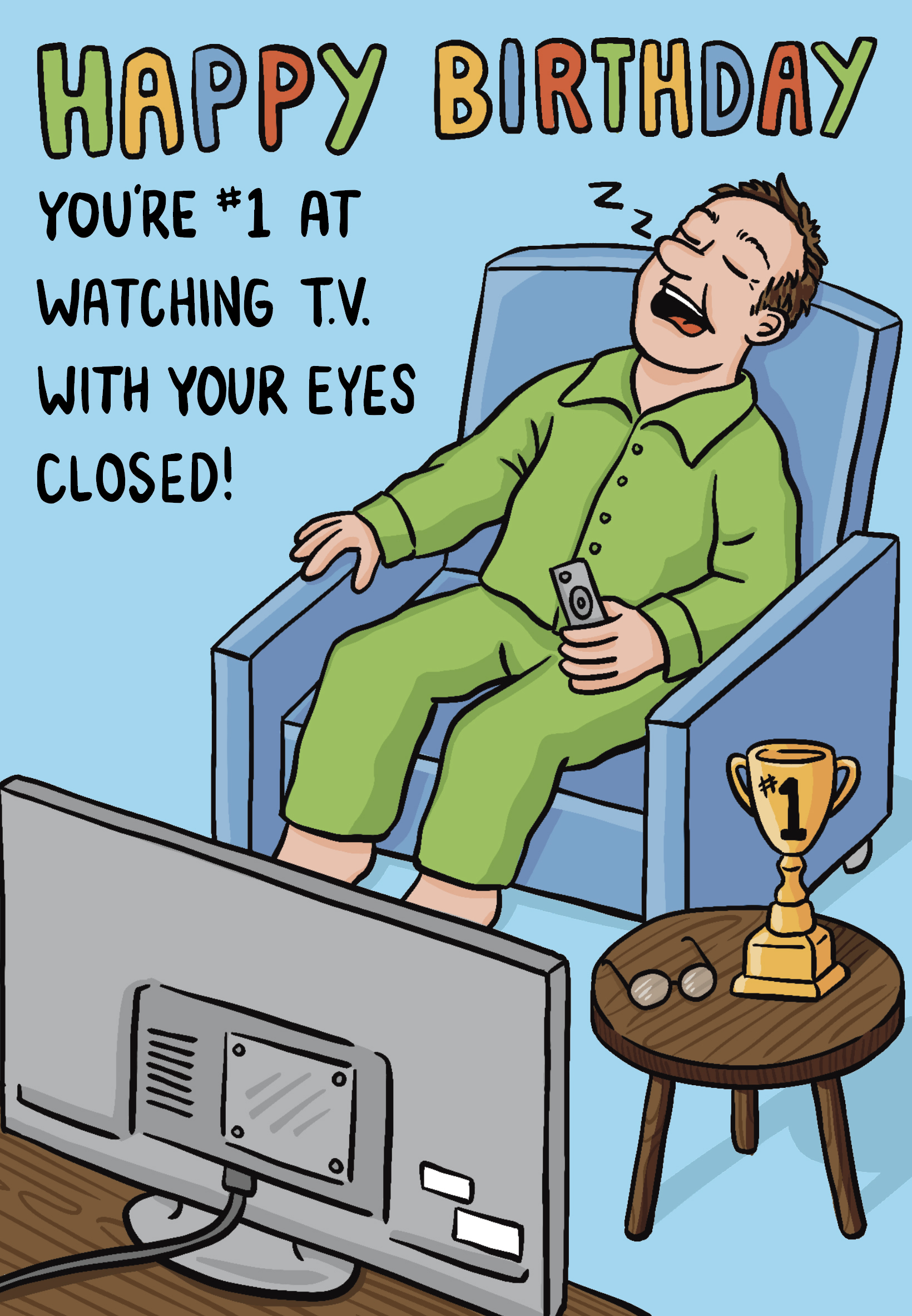 Male Bday Watching Tv