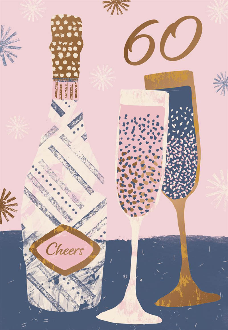 Bday Age 60 F Pink Champagne