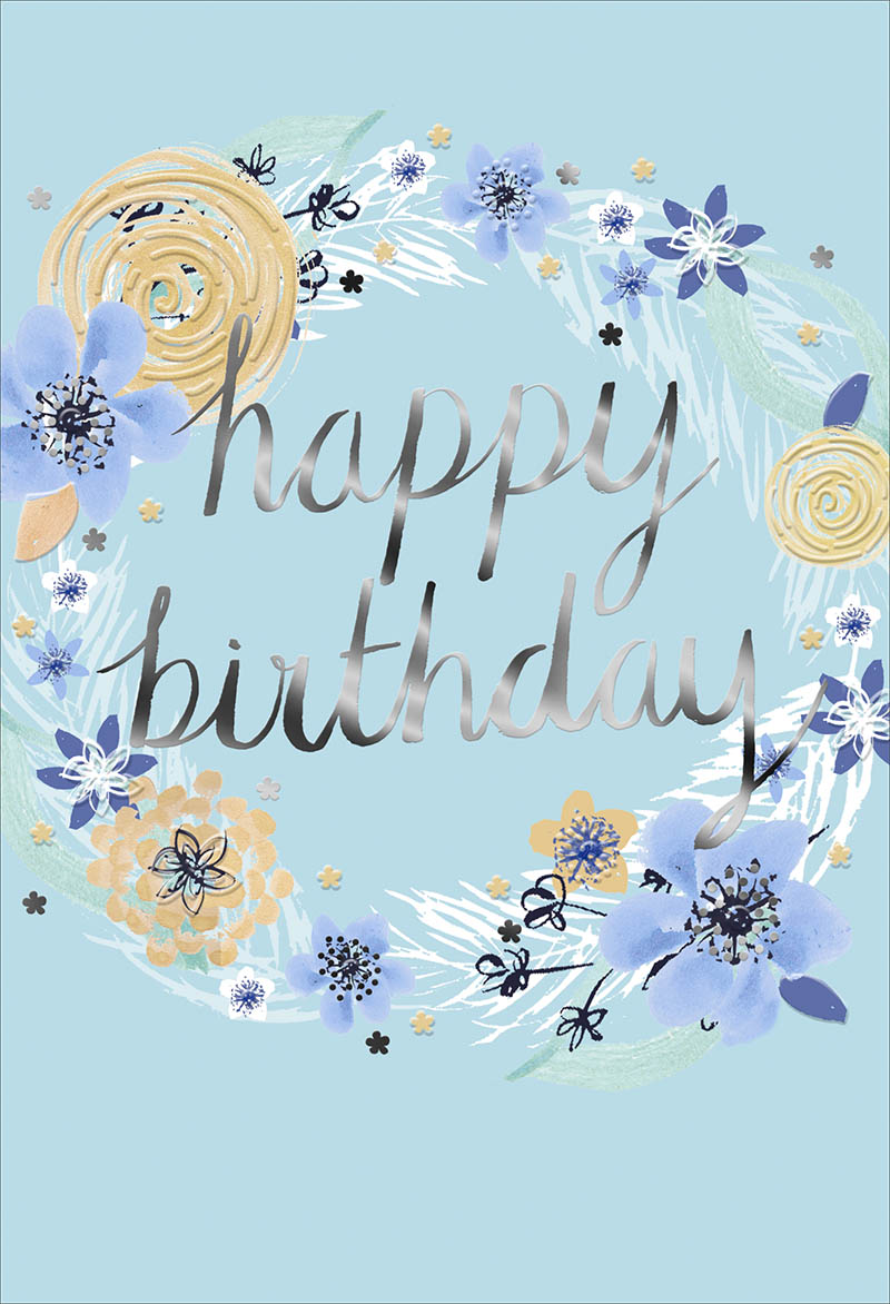 Bday Fem Blue Floral