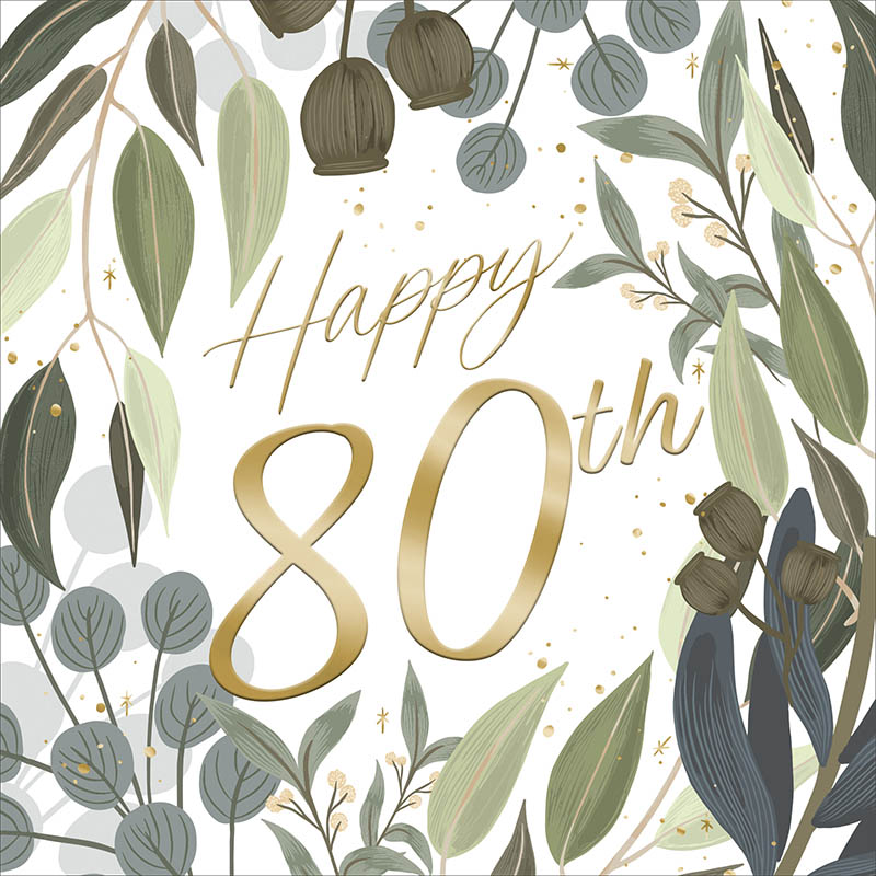 Bday 80Th Male Simple Leaves