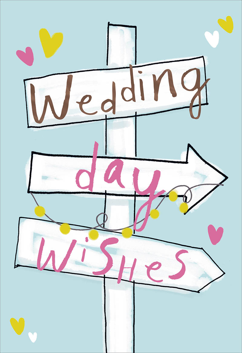 Wedding Day Wishes Arrow Sign