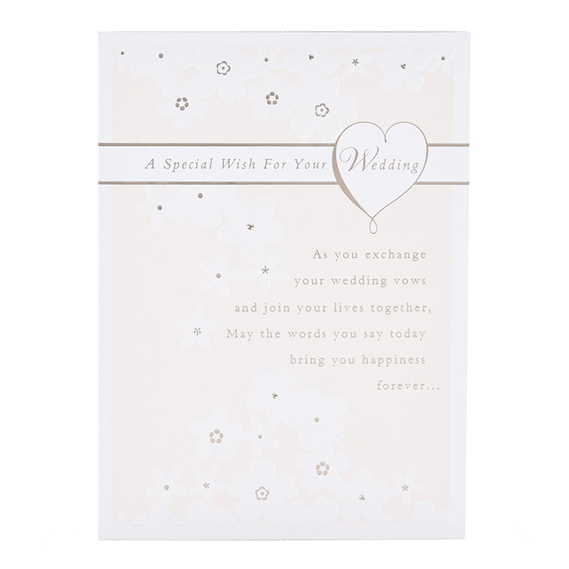 Wedding Embossed White Flowers