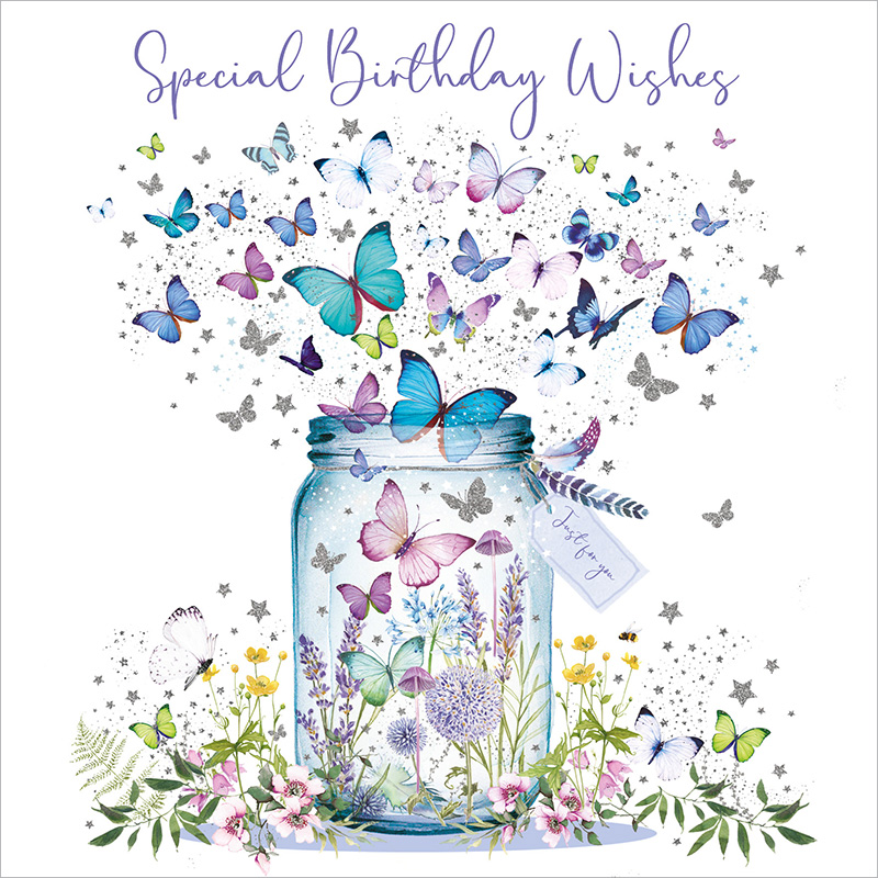 Pizazz Sq: Birthday Butterfly Jar
