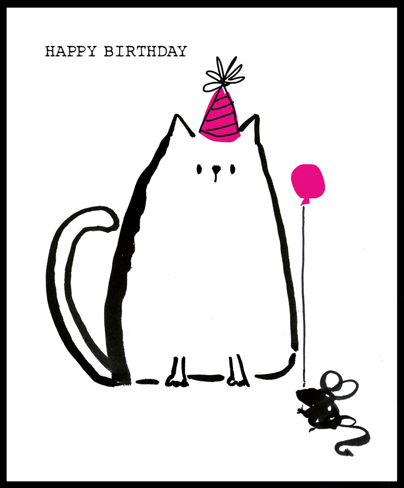 Doodle: Birthday Cat W Party Hat