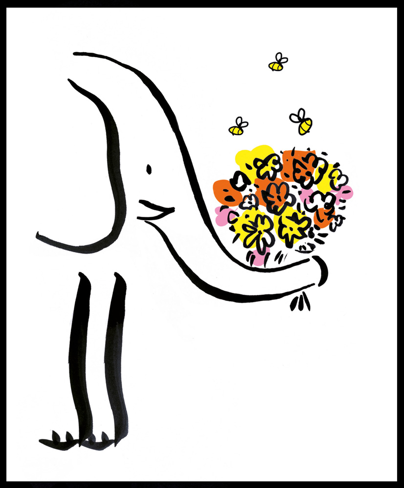 Doodle: Elephant W Bouquet