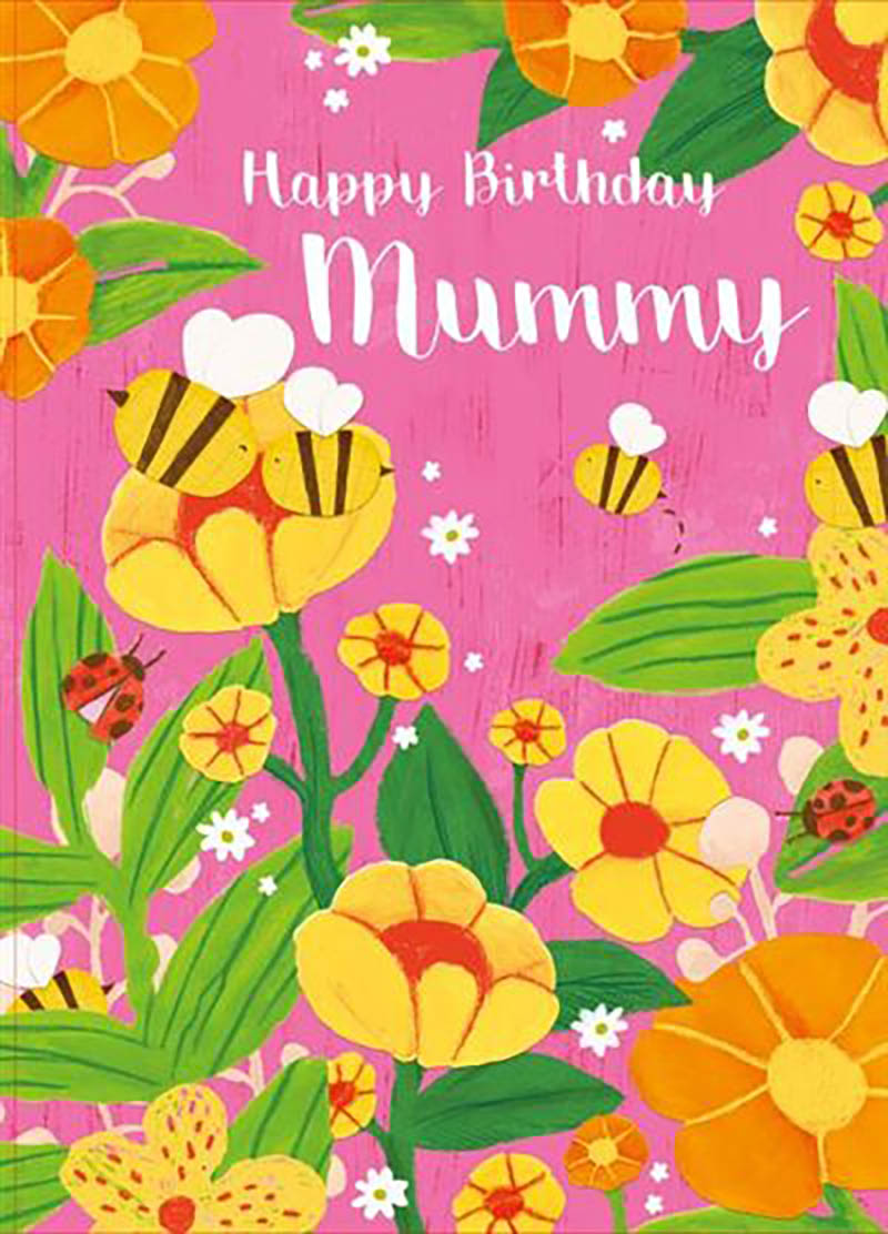 Bday Mummy Yellow Flowers Bees