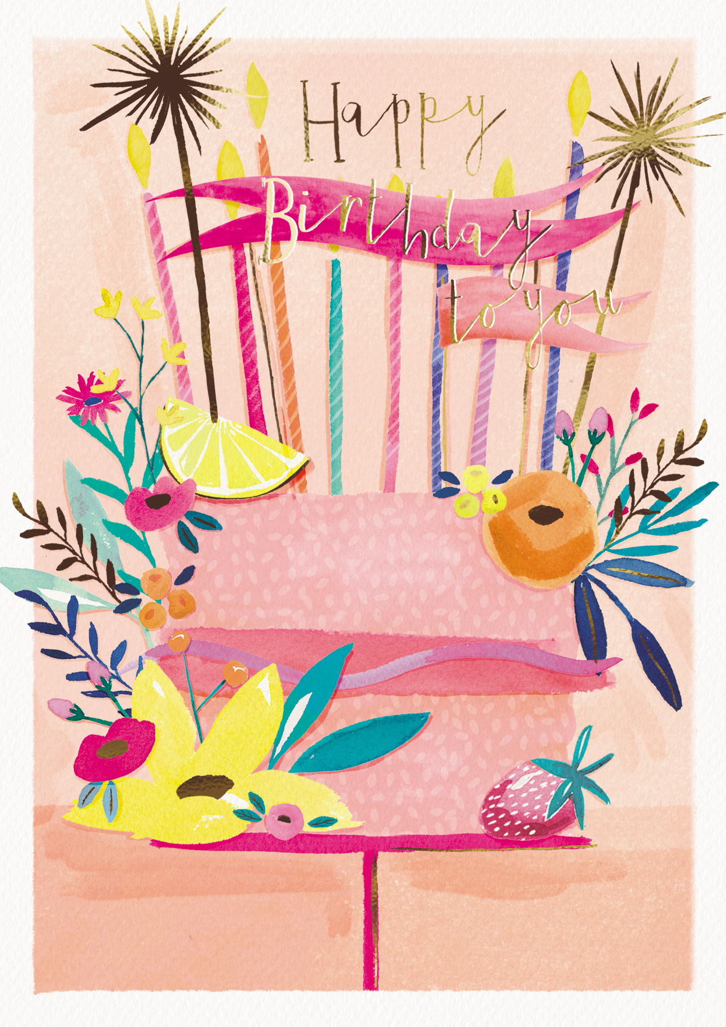 Peach Sorbet: Cake W Flowers