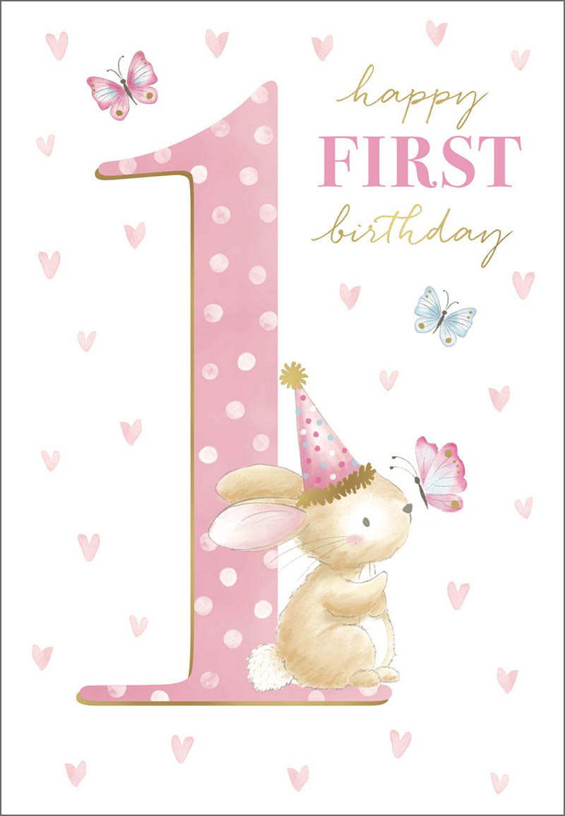 Age 1 Girl Bunny Butterflies