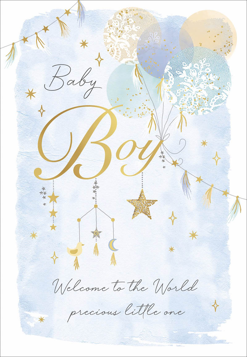 Baby Boy Watercolour Balloons