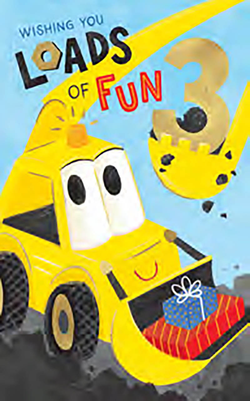 Bday Age 3M Yellow Excavator