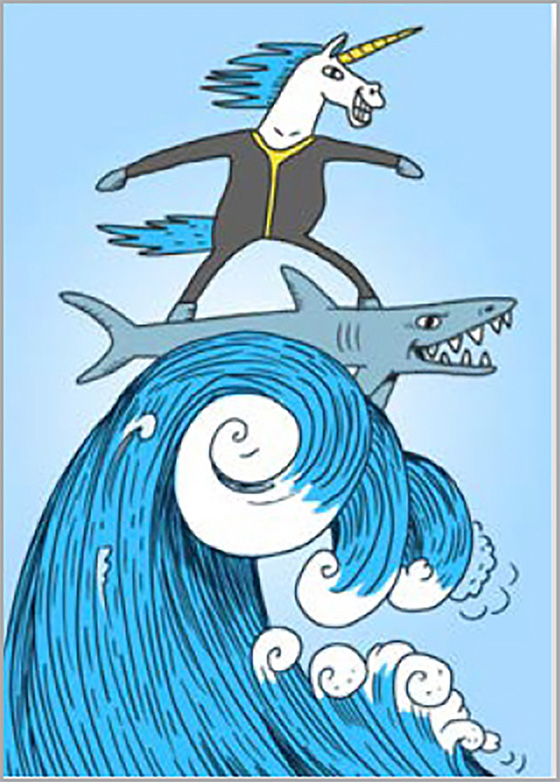 Spirit: Unicorn Surfing Shark
