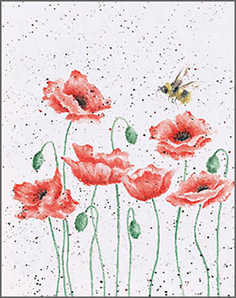 Wrendale Mini: Poppies And Bee