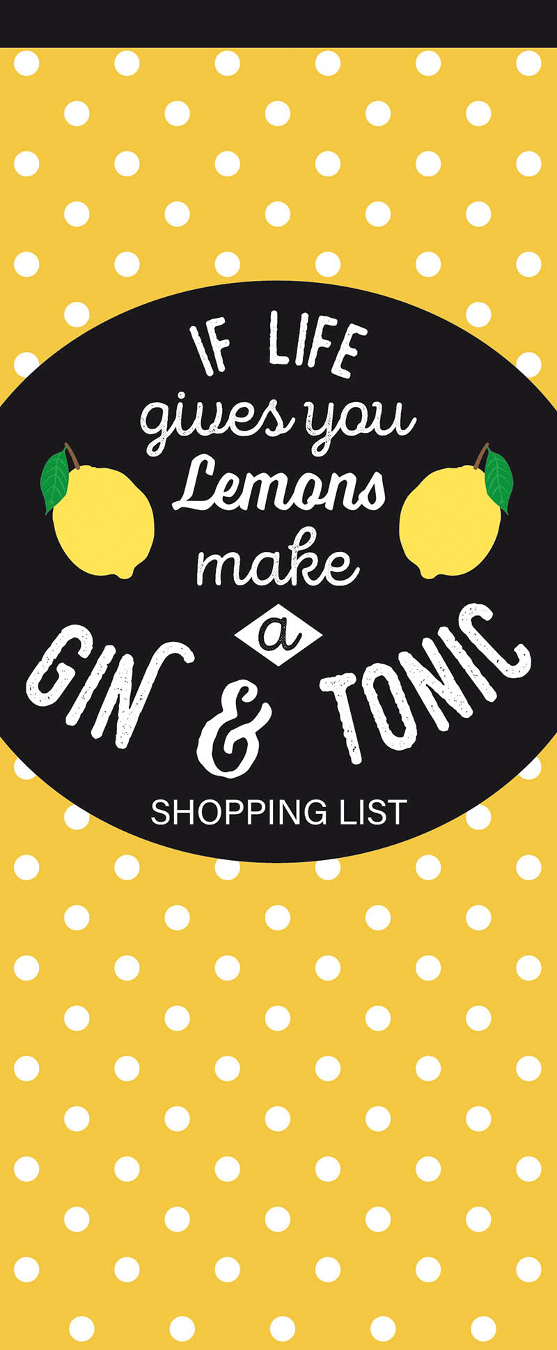 Food Addicts Shopping List Pad: Gin
