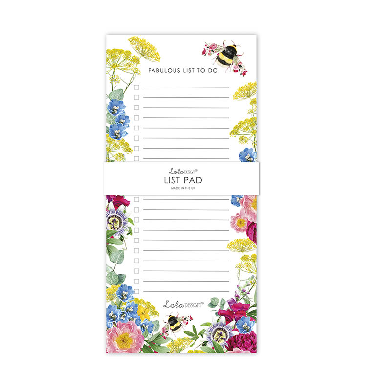 Wildlife Botanical Shopping List Pad Pad: Bee