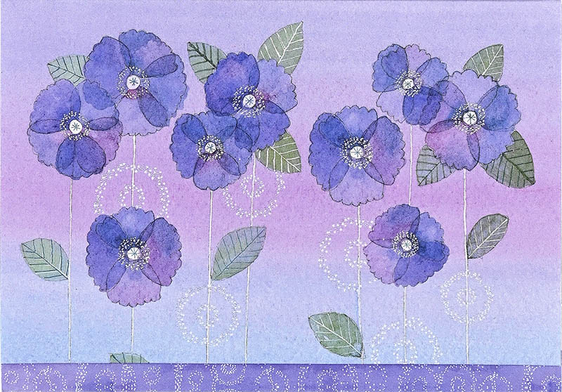Notecards Watercolour Violets
