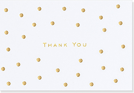 Thank You Notecard Gold Dots
