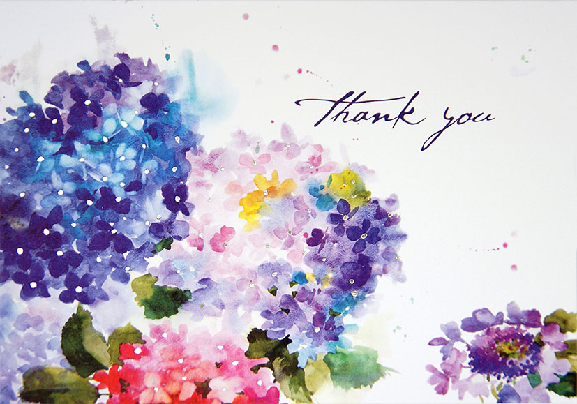 Thank You Notecard Hydrangeas