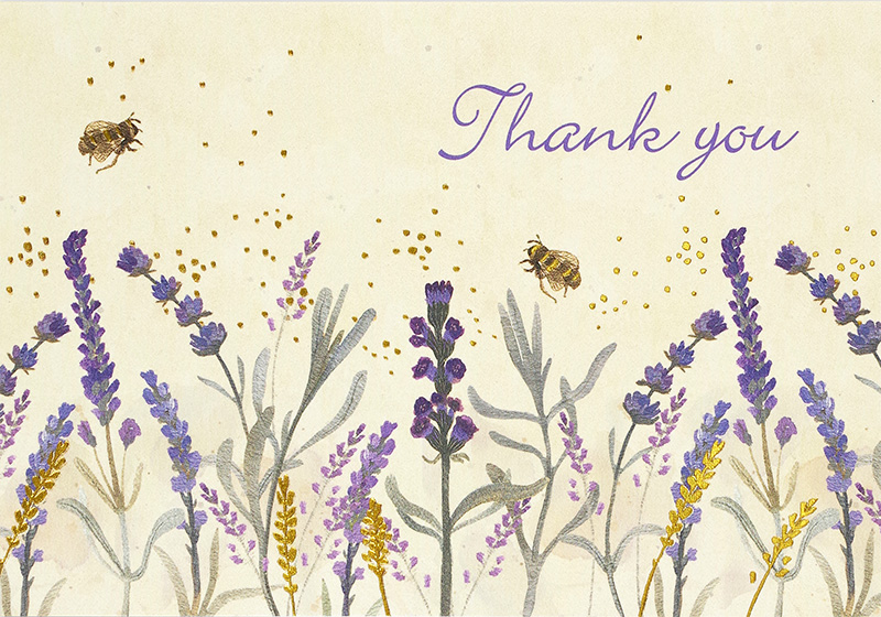 Thank You Notecard Lavender Bee
