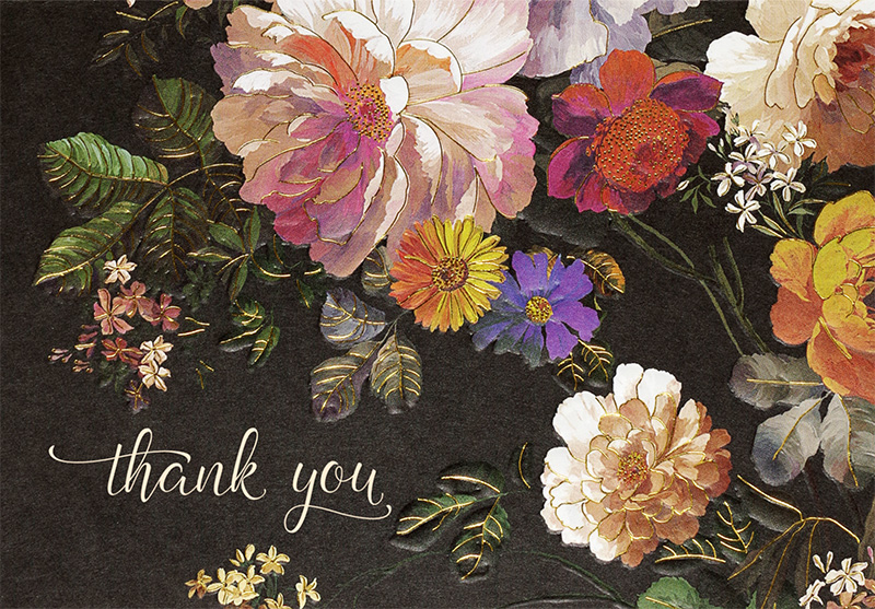Thank You Notecard Midnight Floral