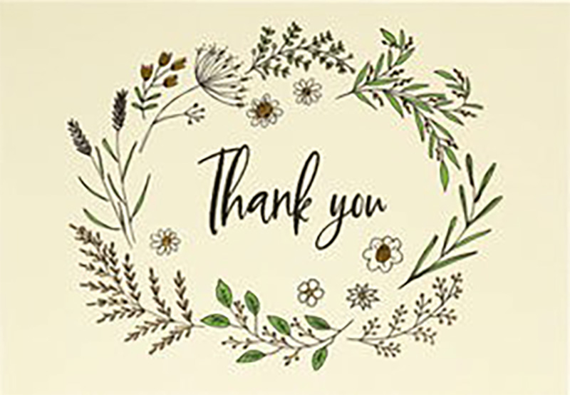 Thank You Notecard Native Botanic