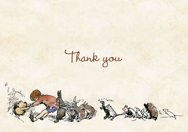 Thank You Notecard Pooh Bear