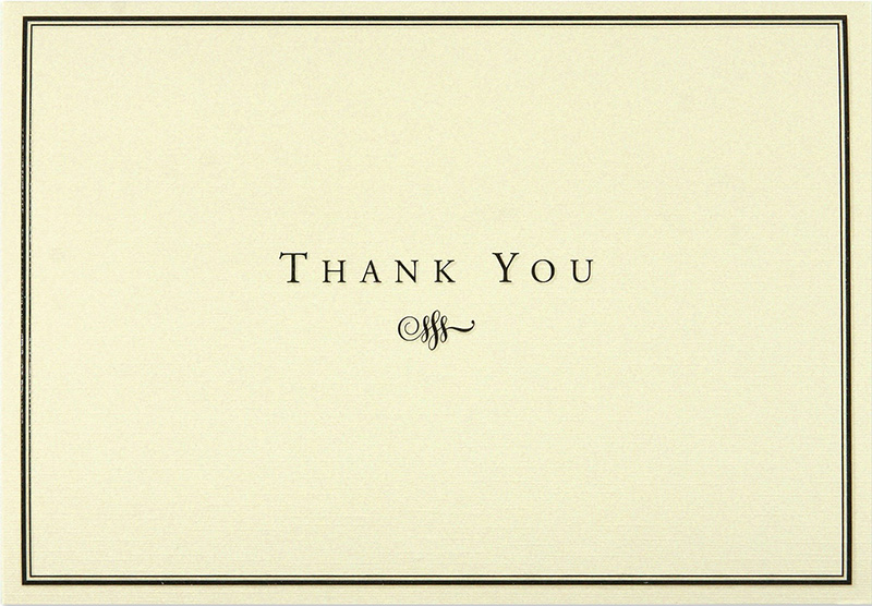 Thank You Notecard Black Cream