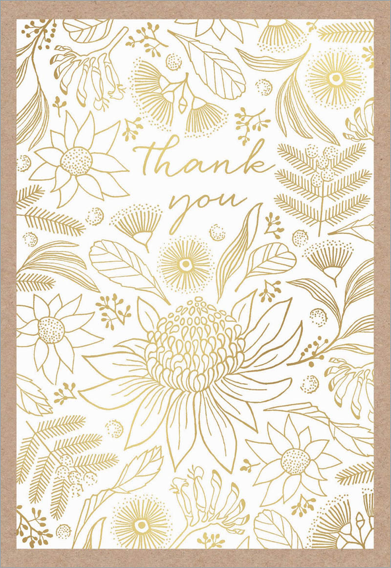 Thank You Notecards Golden Botanic Thank You