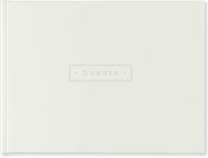Guest Book White Leather