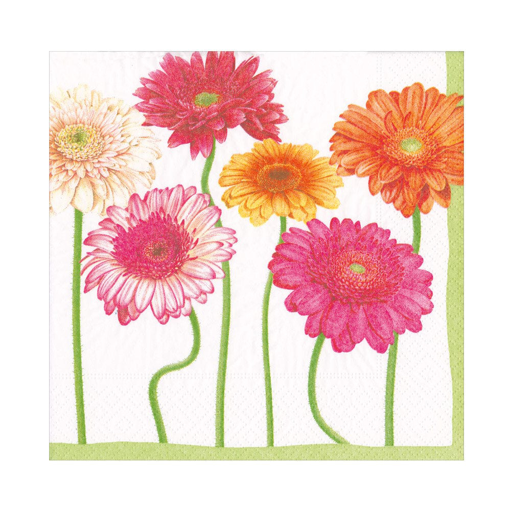 Napkin Lunch Blooming Gerberas