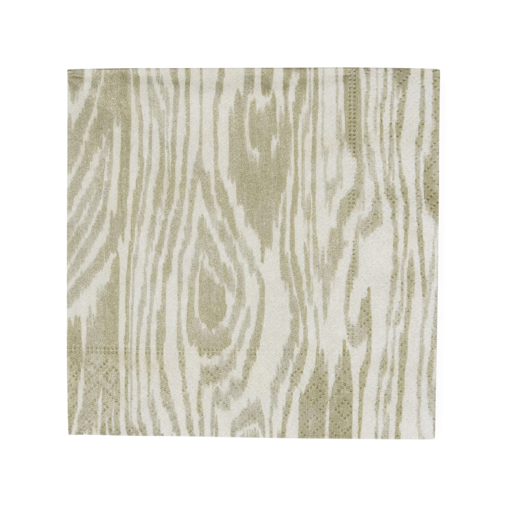 Napkin Lunch Woodgrain Sil Gold