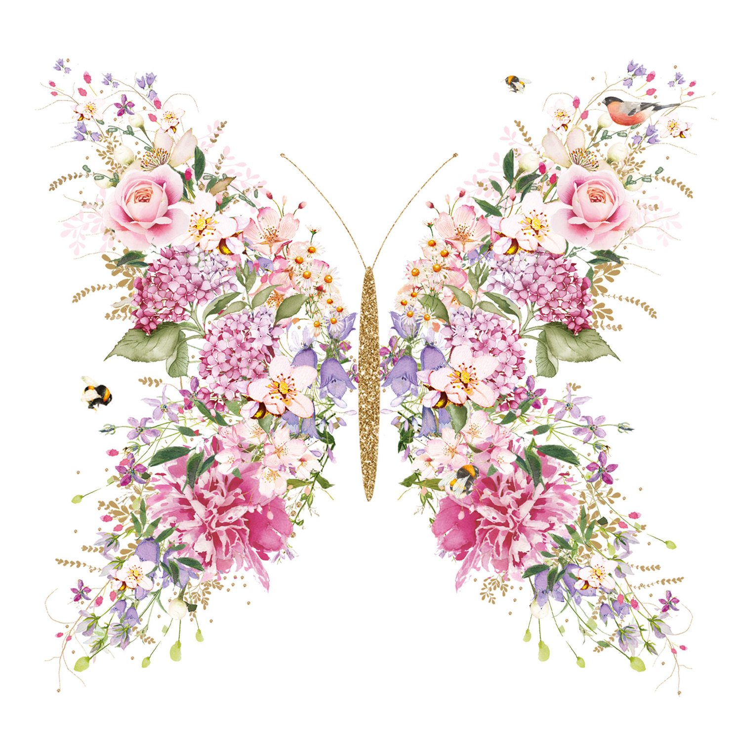 Napkin Lunch Papillion Et Fleurs