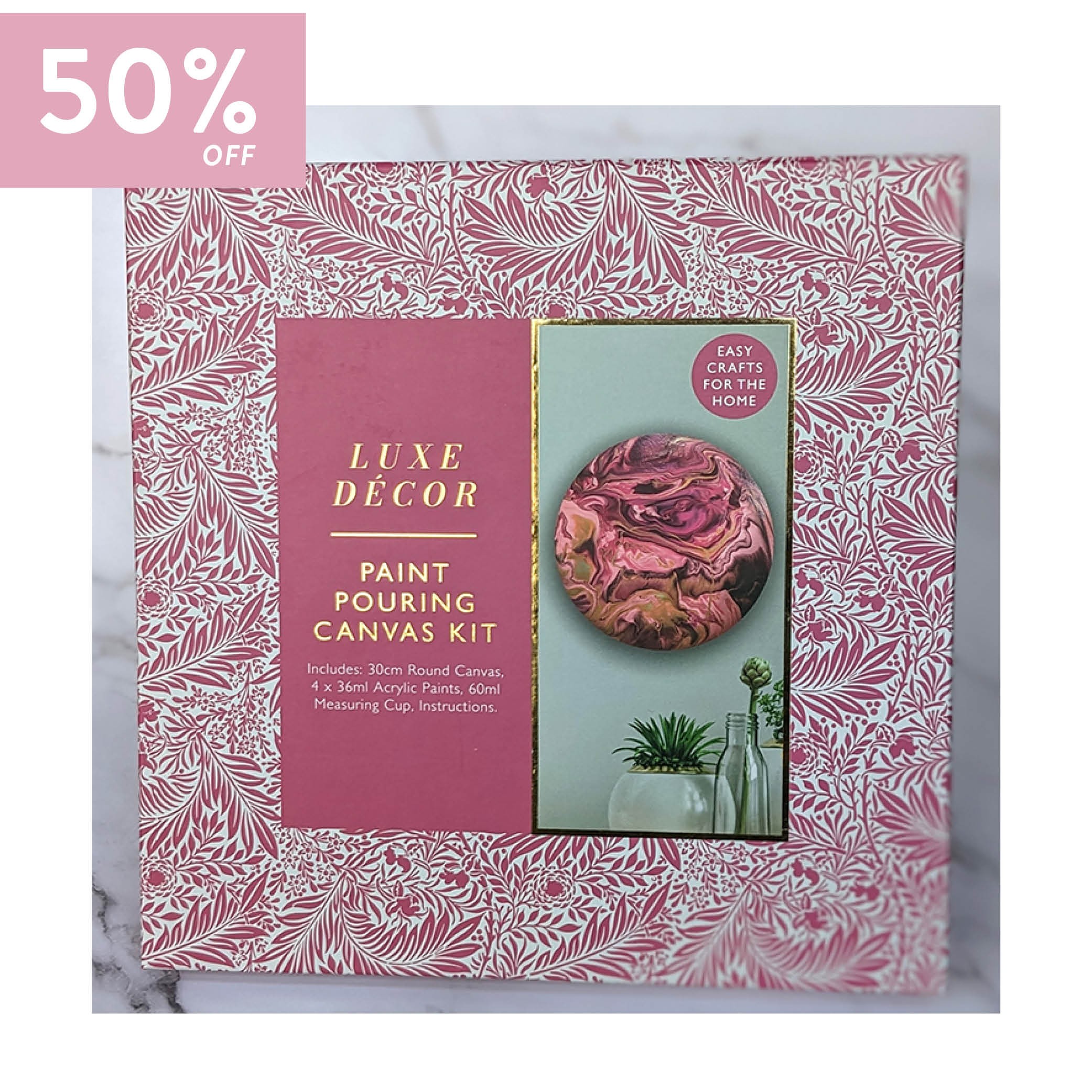 Craft Kit: Paint Pouring Round Canvas