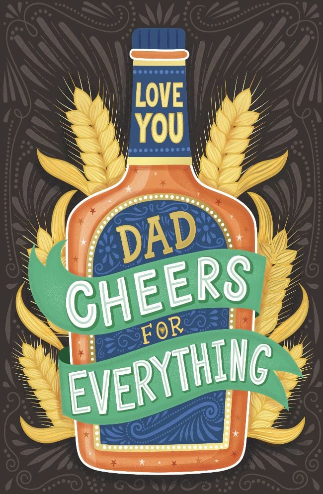 Father's Day Dad Bottle With Wheat Grains