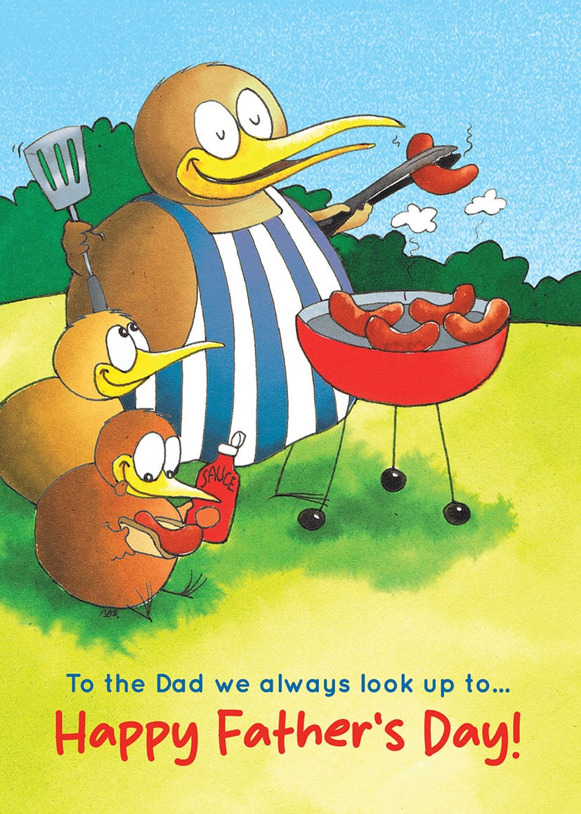 Father's Day Kiwi Kartoons Dad Bbq