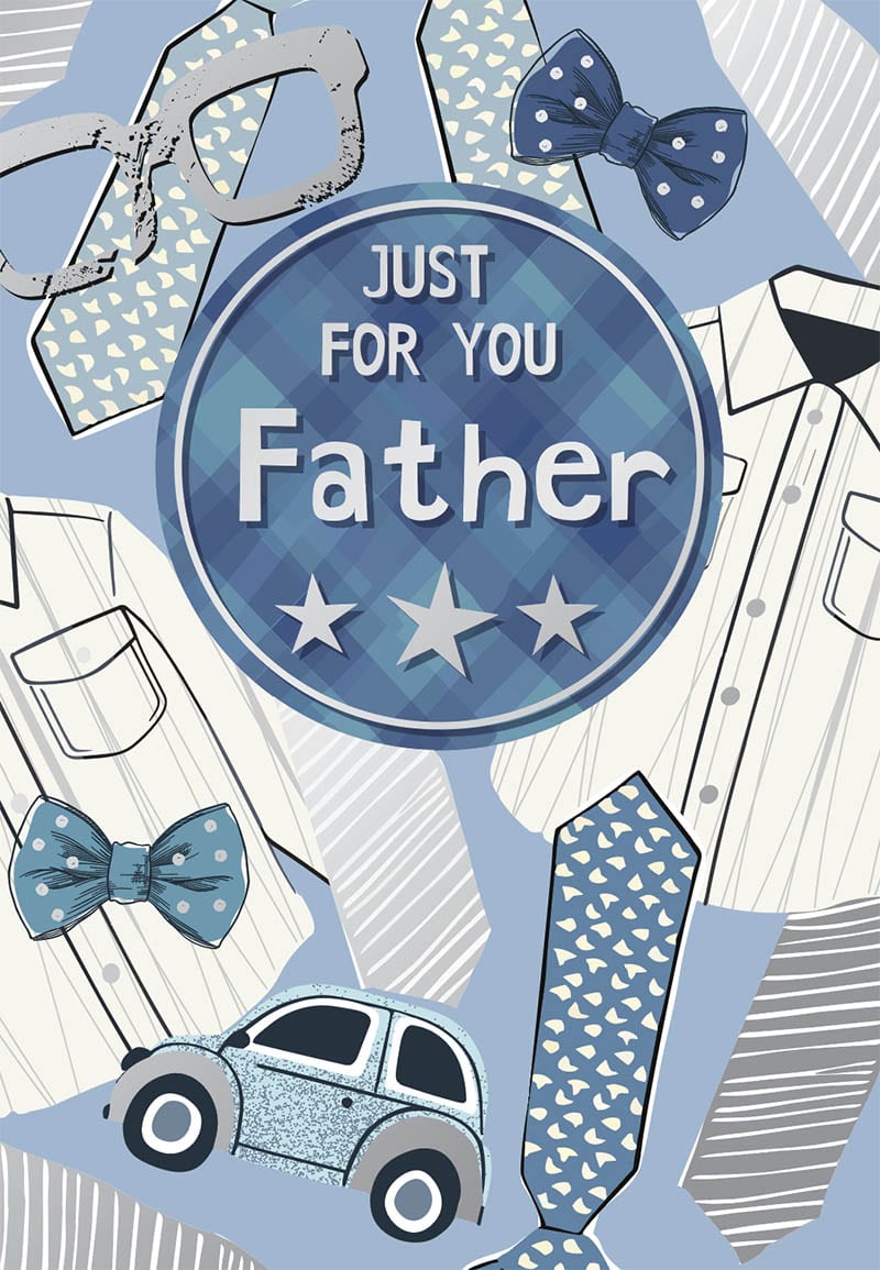 Father's Day Father Diagonal Blue Check