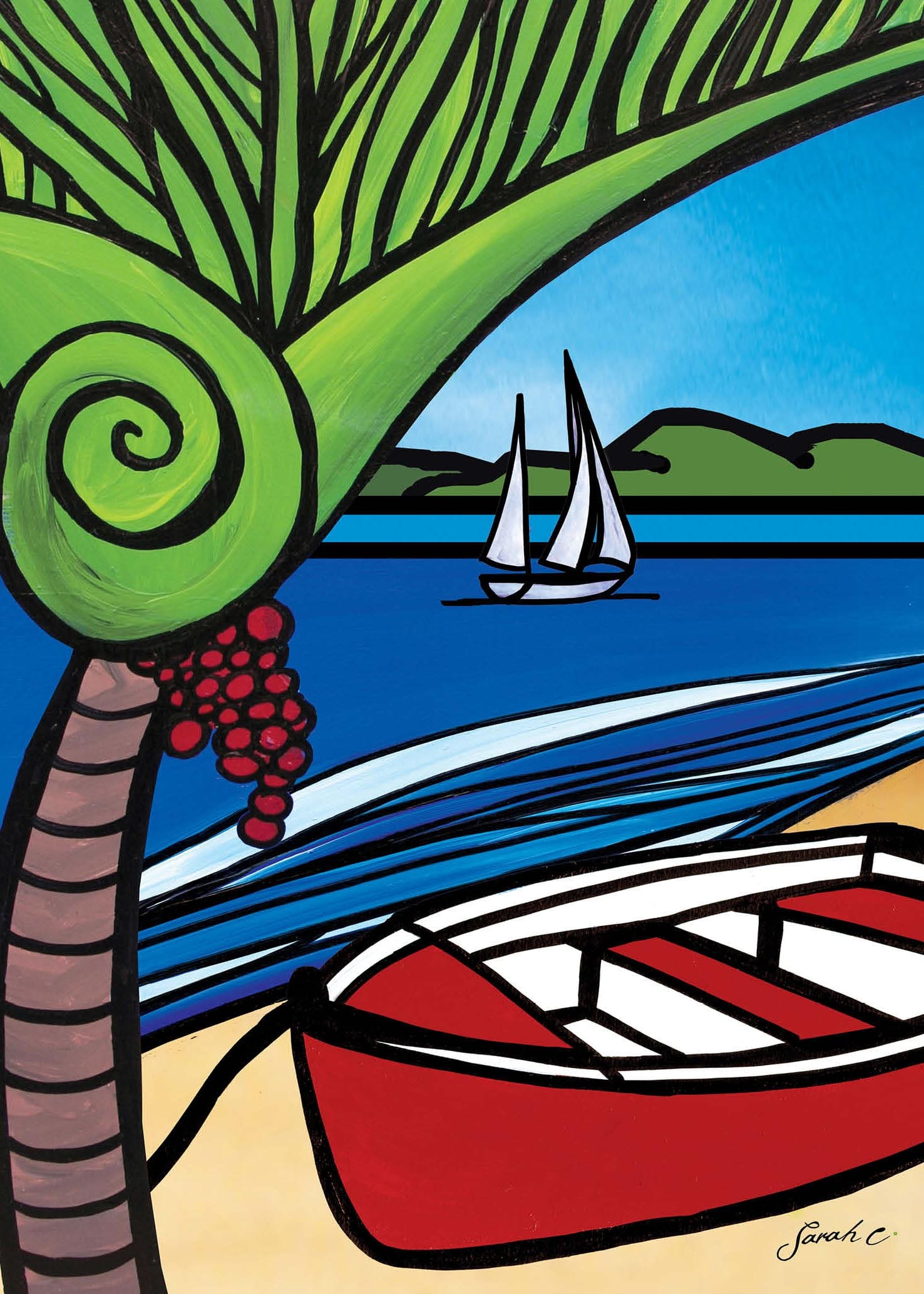 Sarah C: Dinghy and Nikau