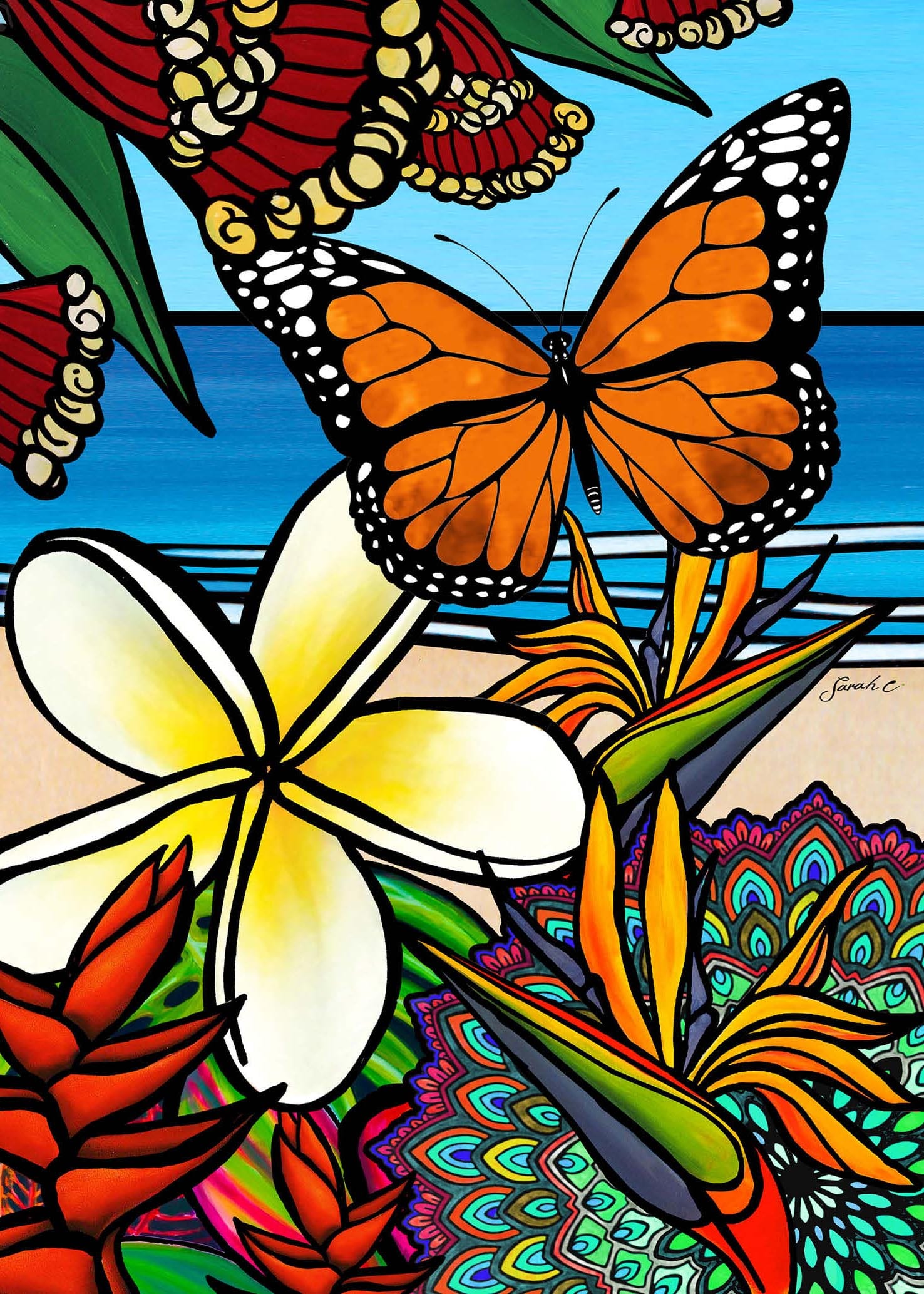 Sarah C: Bohemian Butterfly and Frangipani