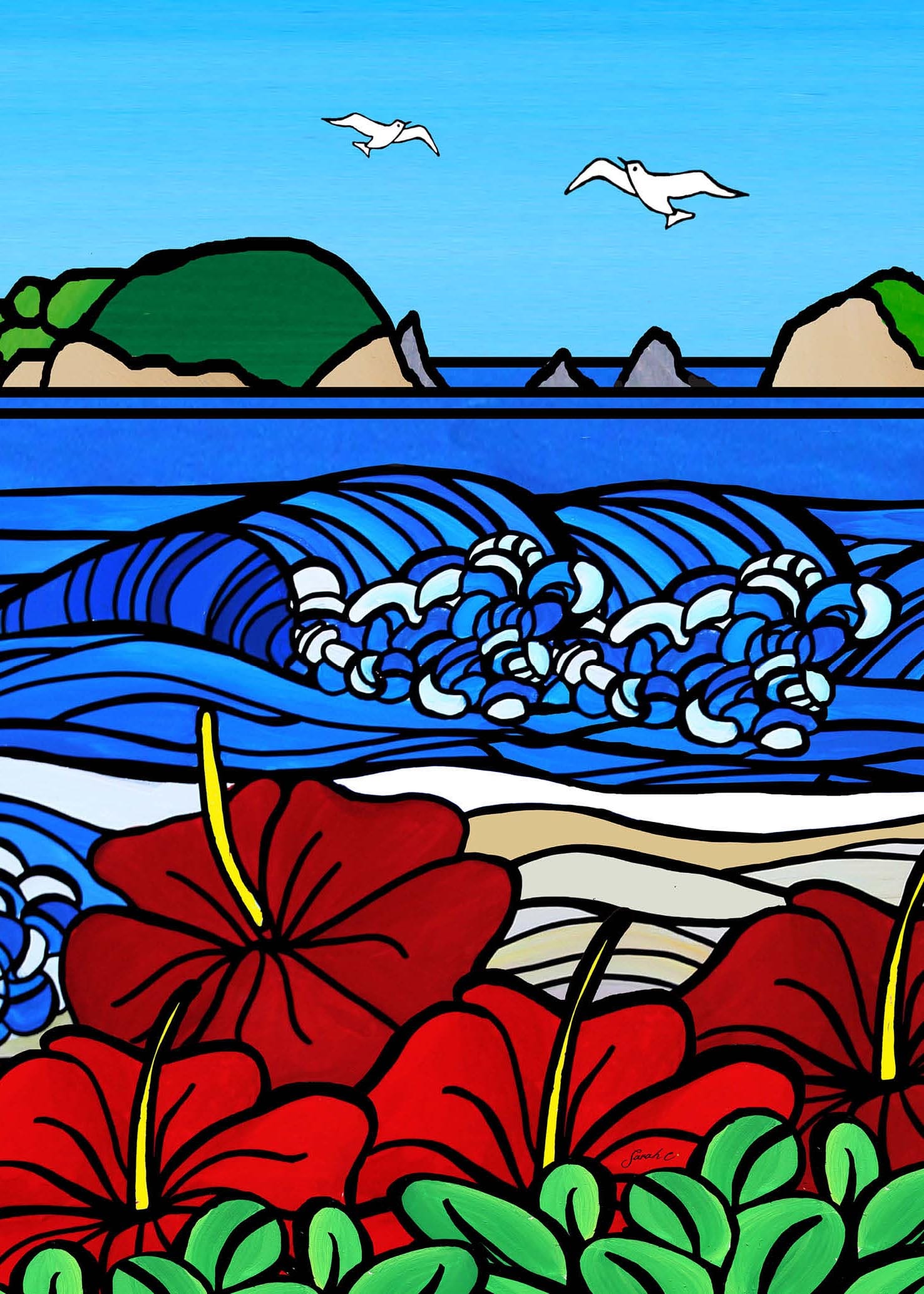 Sarah C: Hibiscus and Beach