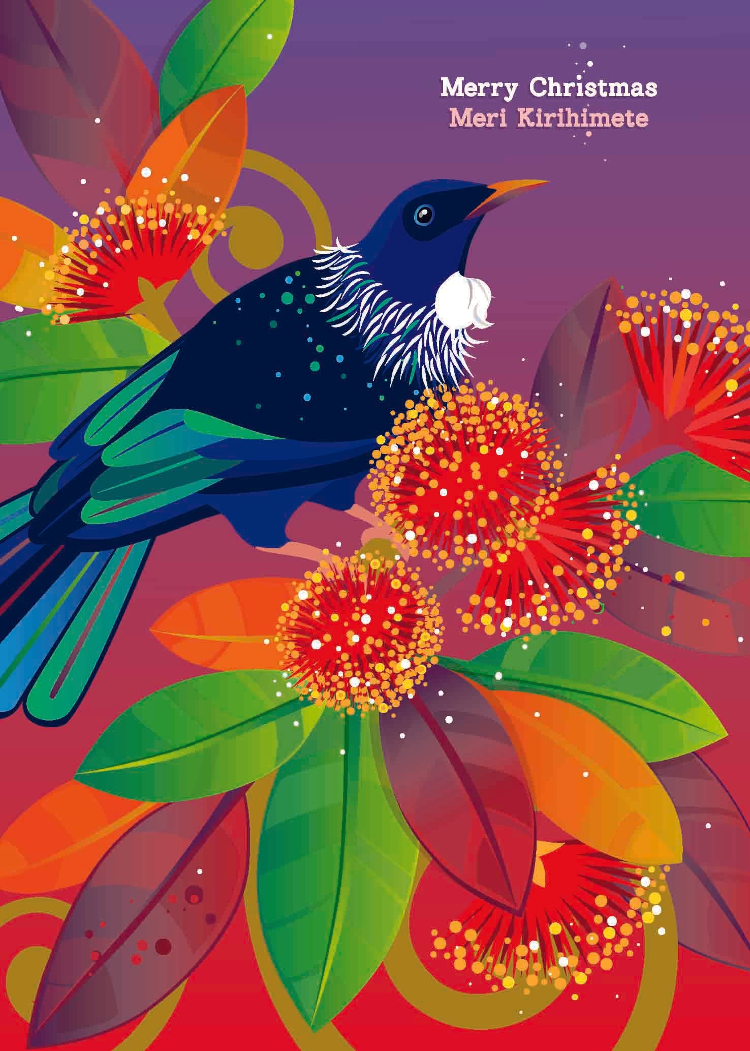 Christmas Across The Miles: Pohutukawa & Tui Christmas