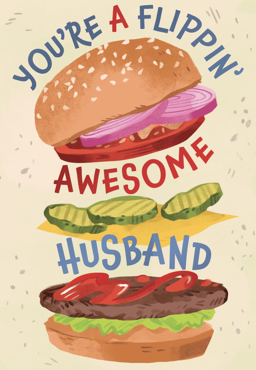 Husband Bday Flipping Awesome Burger