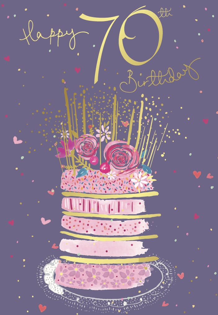 Bday 70Th Female Purple Cake