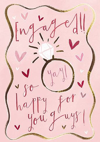 Engaged Type With Ring And Hearts