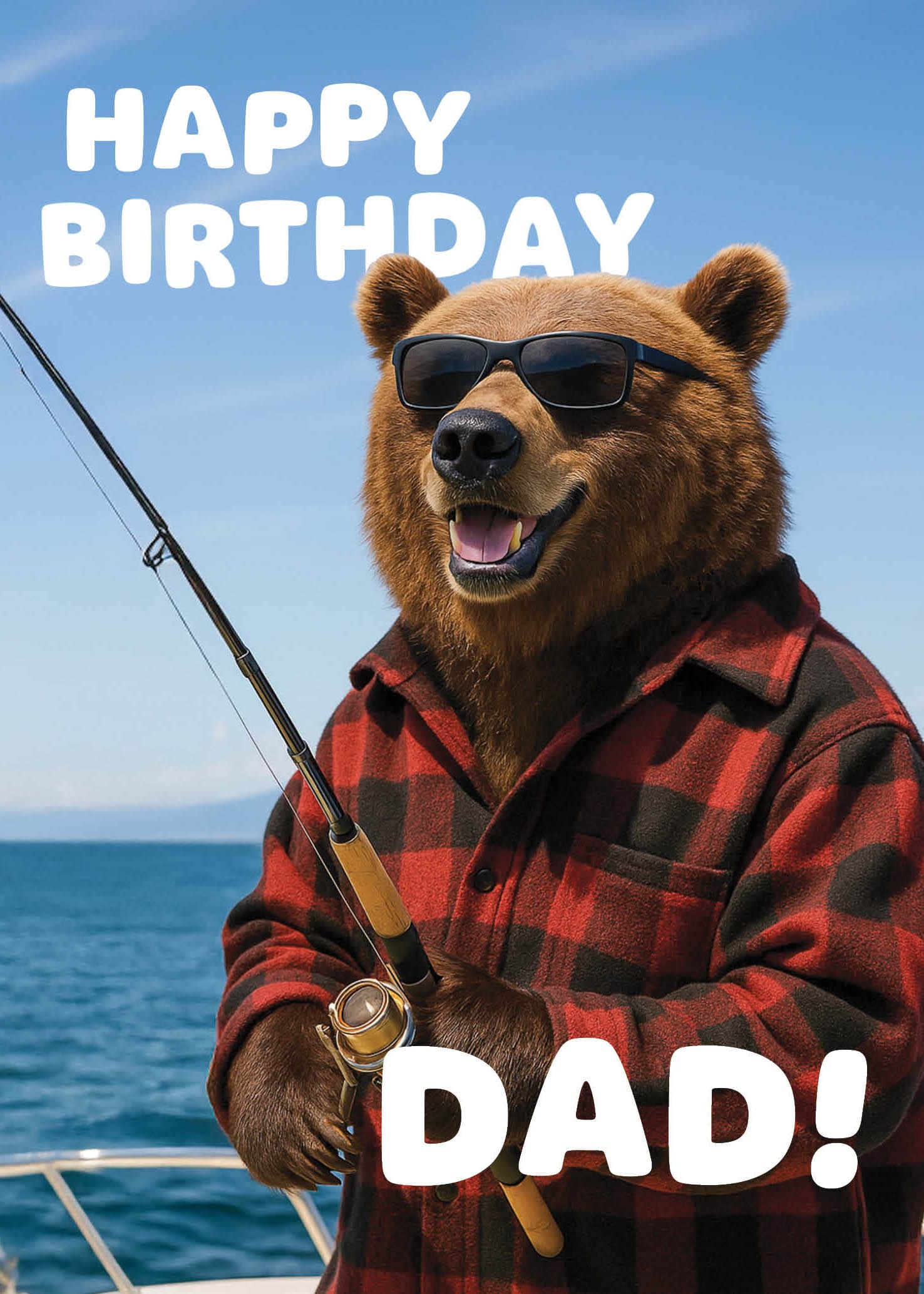 Bday Dad Bear Fishing