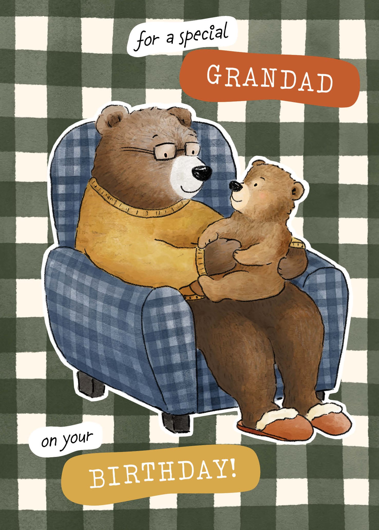 Bday Grandad Bears On Armchair