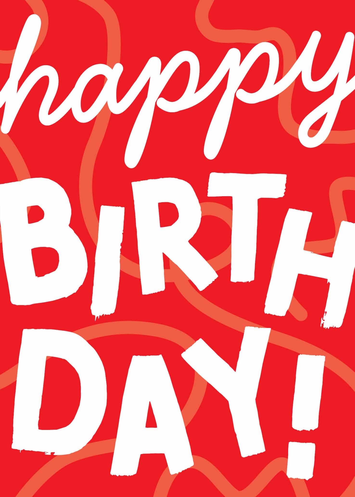 Bday Male Text Squiggles