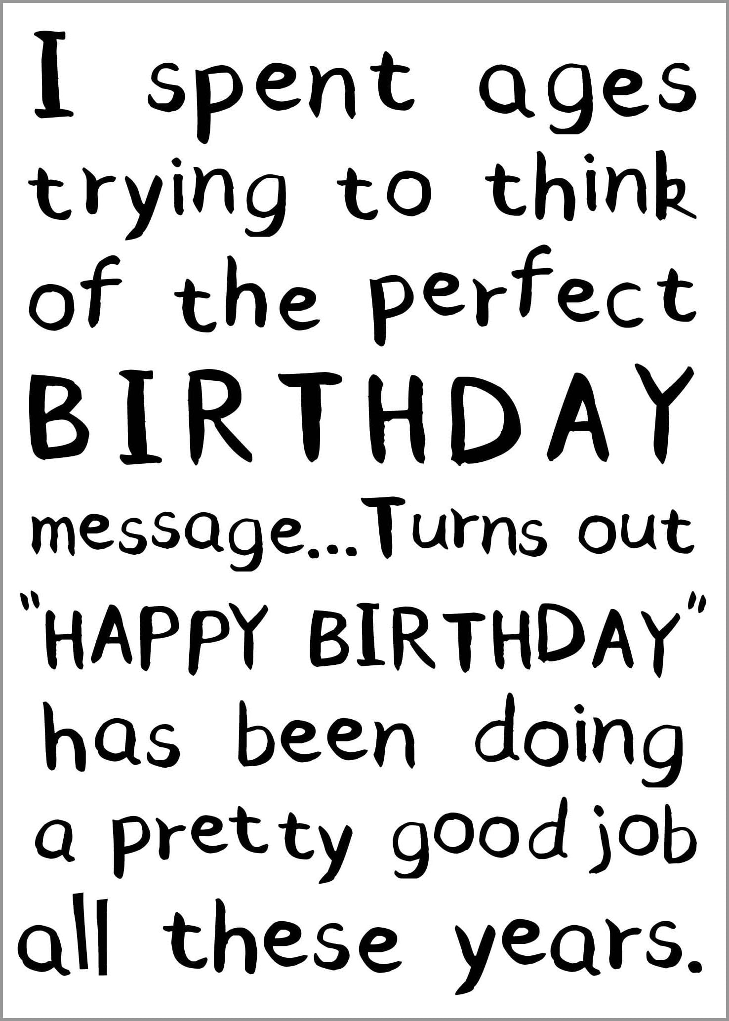 Bday Humour Perfect Message