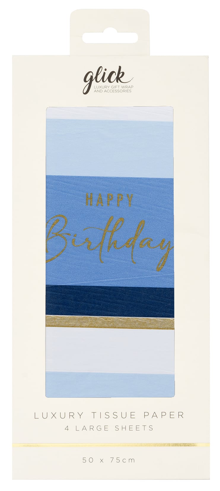 Tissue: Patterned Bday Stripe Blue