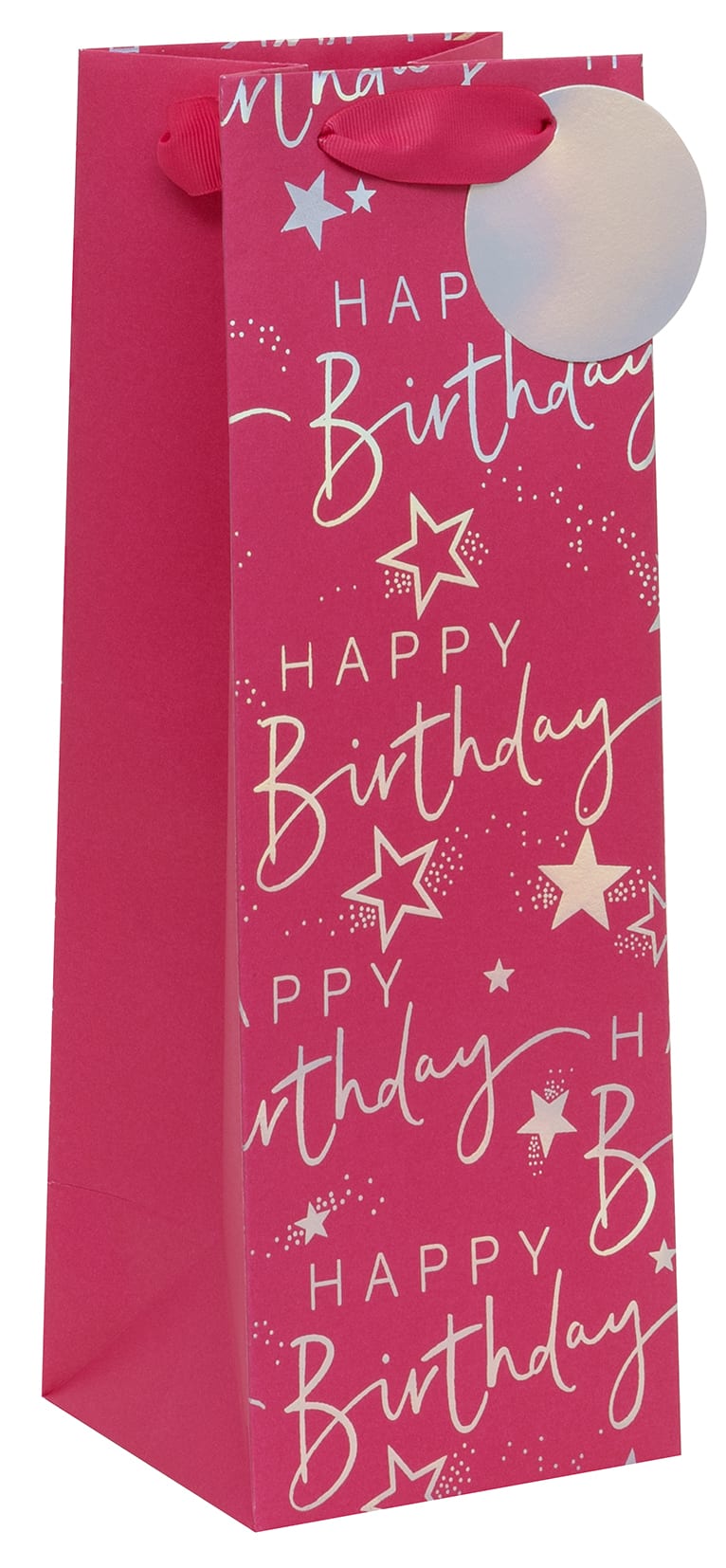 Gift Bag (Extra Large Bottle): Bday Script Pink