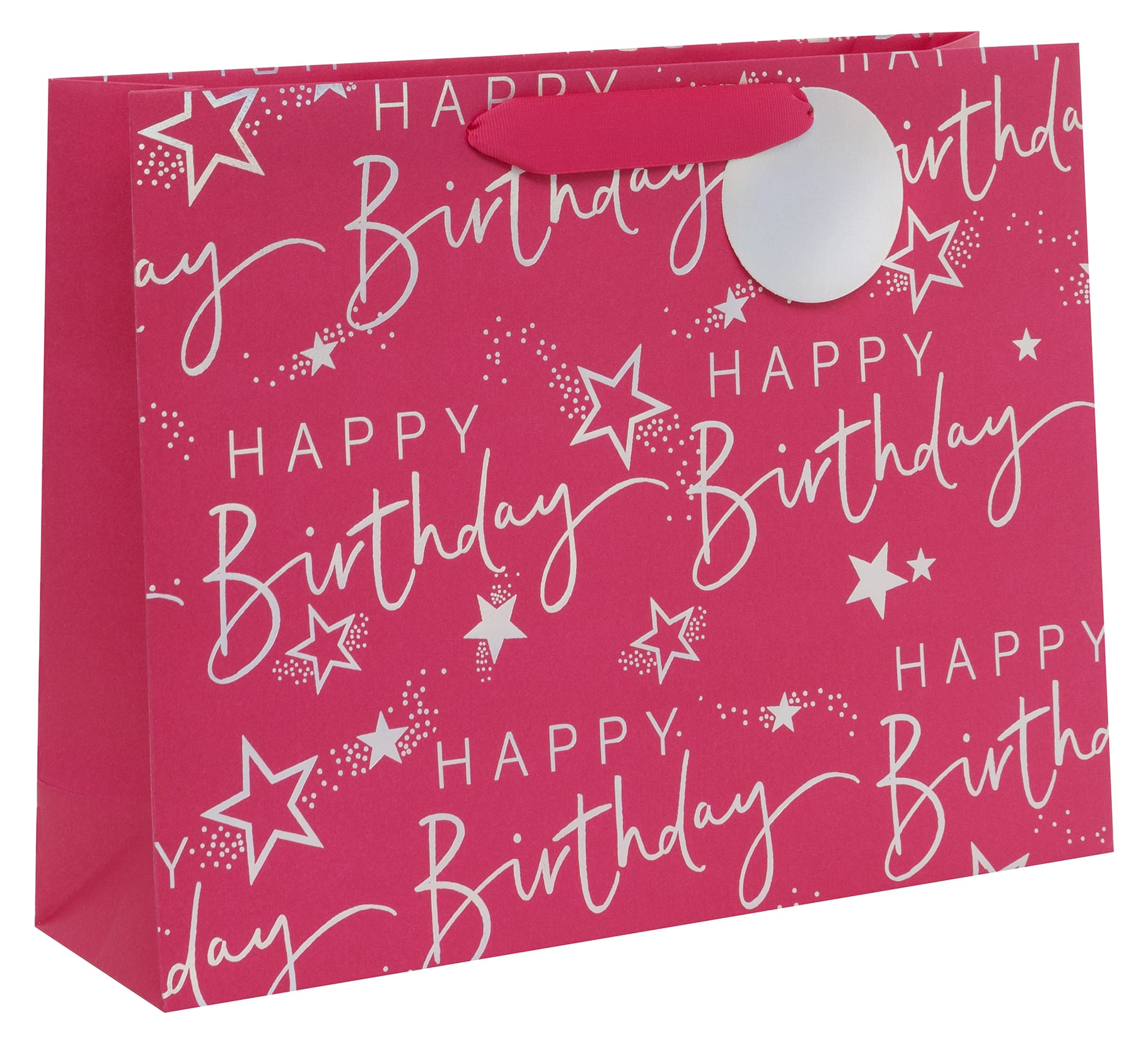 Gift Bag (Large Landscape): Bday Script Pink