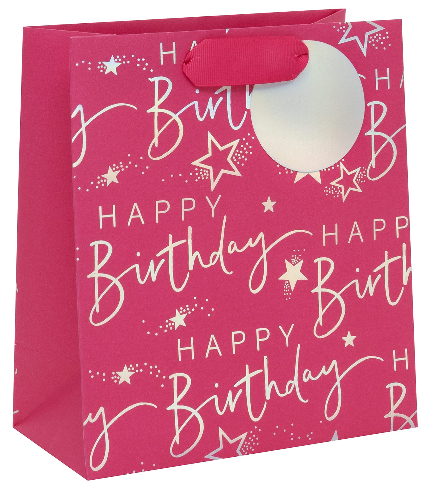 Gift Bag (Medium):Bday Script Pink
